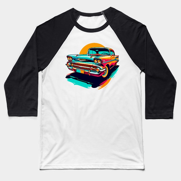 Chevrolet Biscayne Baseball T-Shirt by Vehicles-Art